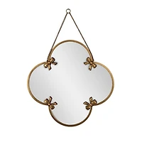 Gold Metal Quatrefoil Bows Wall Mirror