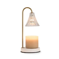 Clear Glass Shade White Candle Warmer Lamp