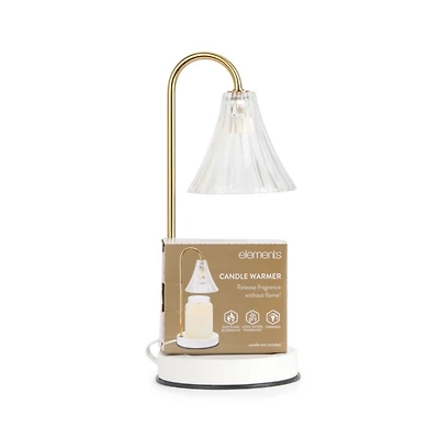 Clear Glass Shade White Candle Warmer Lamp