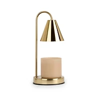 Gold Metal Cone Shade Candle Warmer Lamp