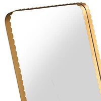 Gold Scalloped Metal Easel Floor Mirror