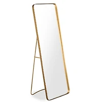 Gold Scalloped Metal Easel Floor Mirror