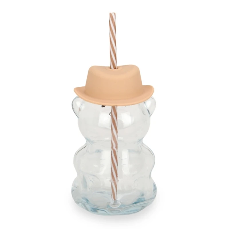 Cowboy Bear Shaped Glass Tumbler