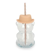 Cowboy Bear Shaped Glass Tumbler