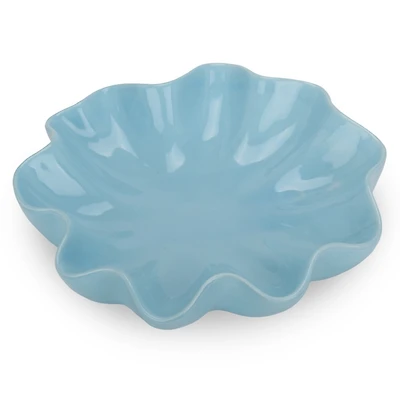 Large Blue Wavy Decorative Bowl