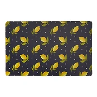 Navy Lemon Kitchen Mat