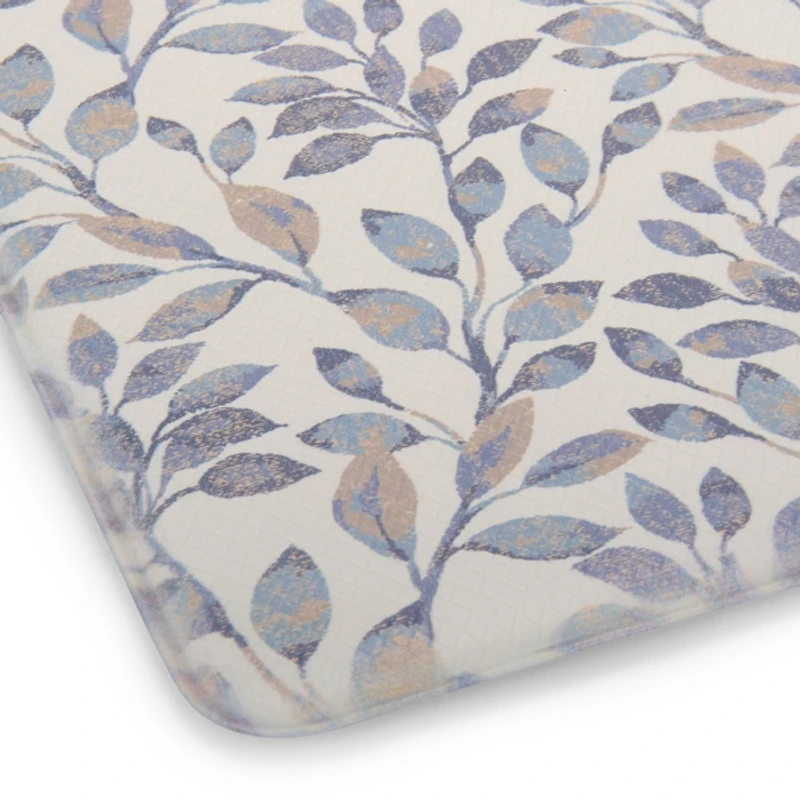 Blue and White Vines Kitchen Mat