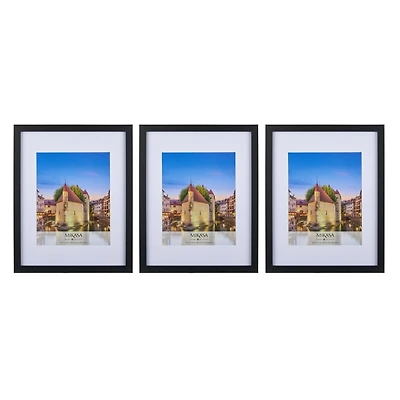 Black Matted Wall Picture Frames, Set of 3