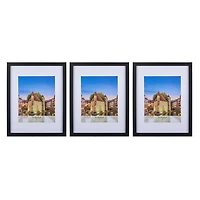 Black Matted Wall Picture Frames, Set of 3
