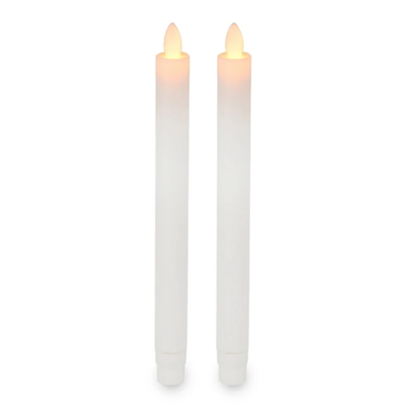 Mikasa White LED Taper Candles, Set of 2