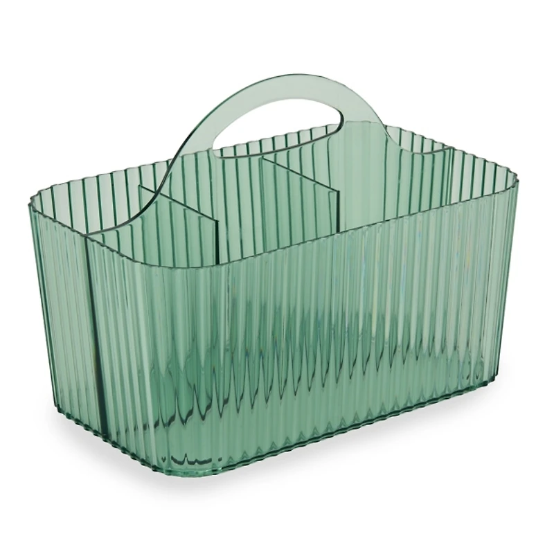 Green Fluted Divided Shower Caddy