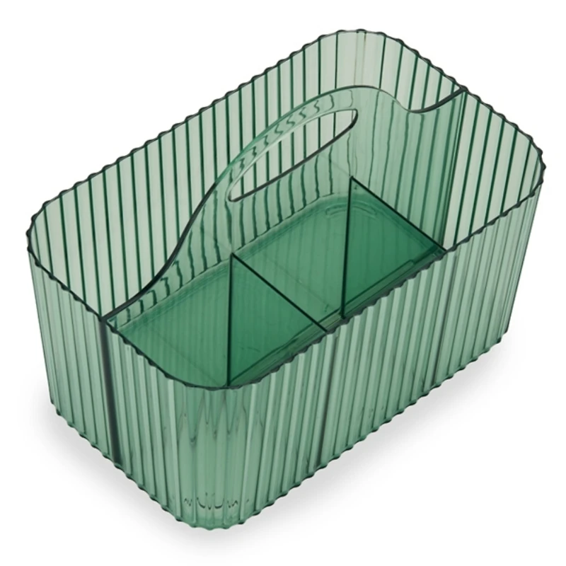 Green Fluted Divided Shower Caddy