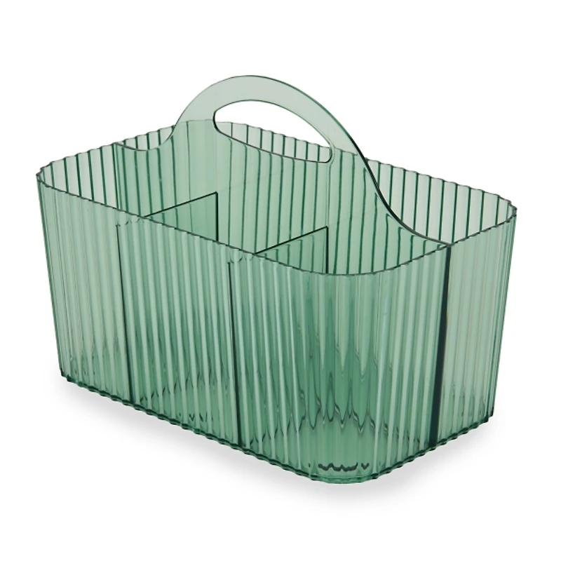 Green Fluted Divided Shower Caddy