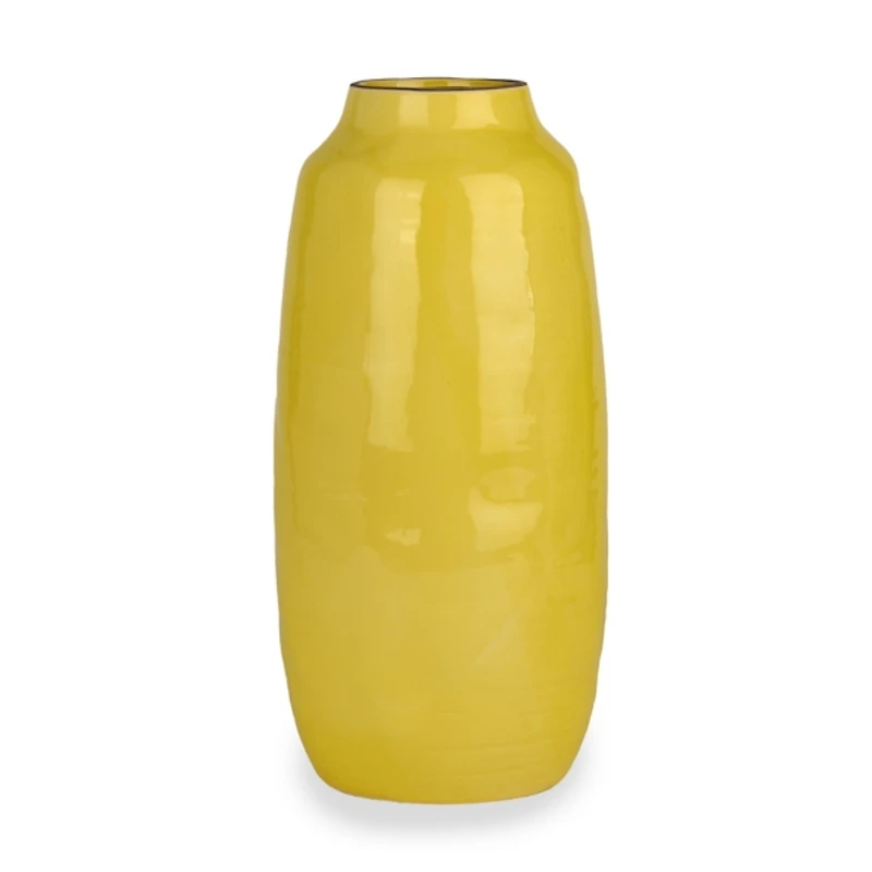 Yellow Textured Ceramic Vase