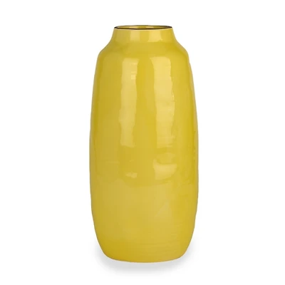 Yellow Textured Ceramic Vase
