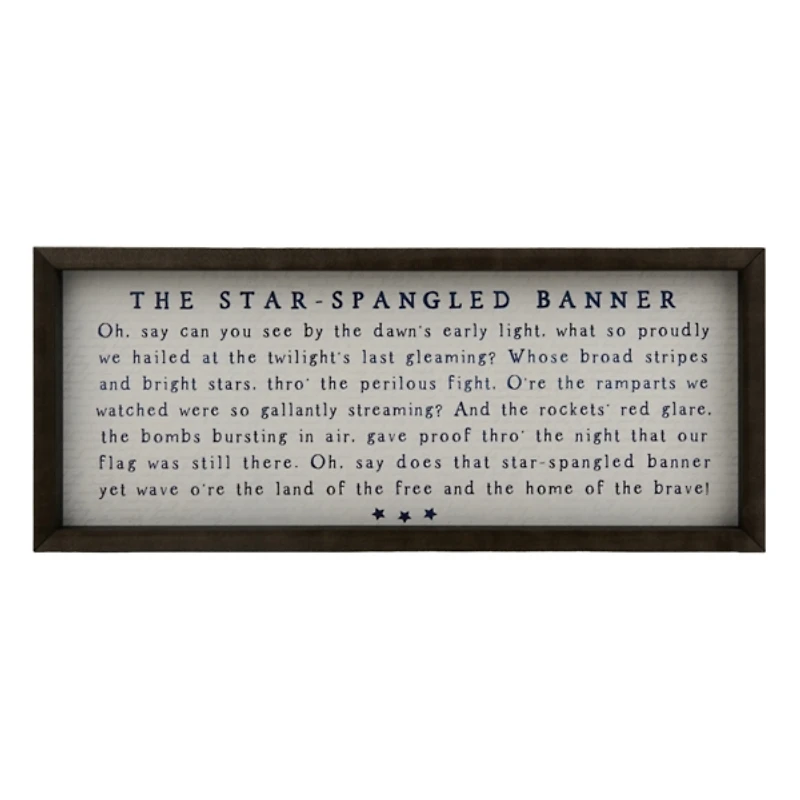 Star Spangled Banner Wall Plaque