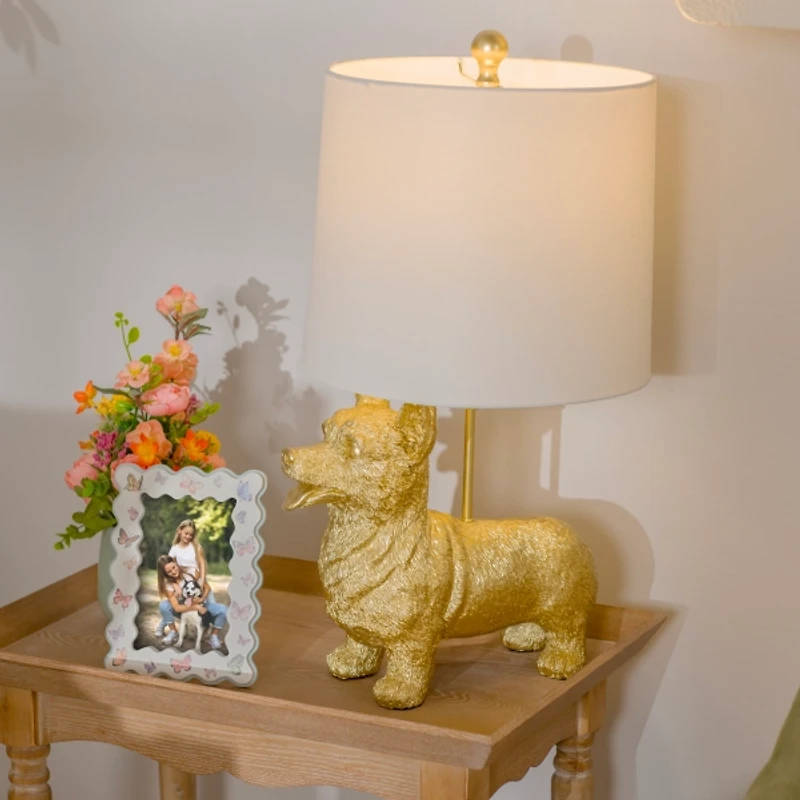 Gold Corgi Table Lamp