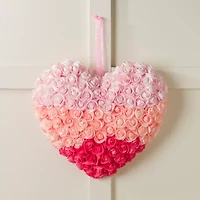 Pink Roses Heart Shaped Wreath