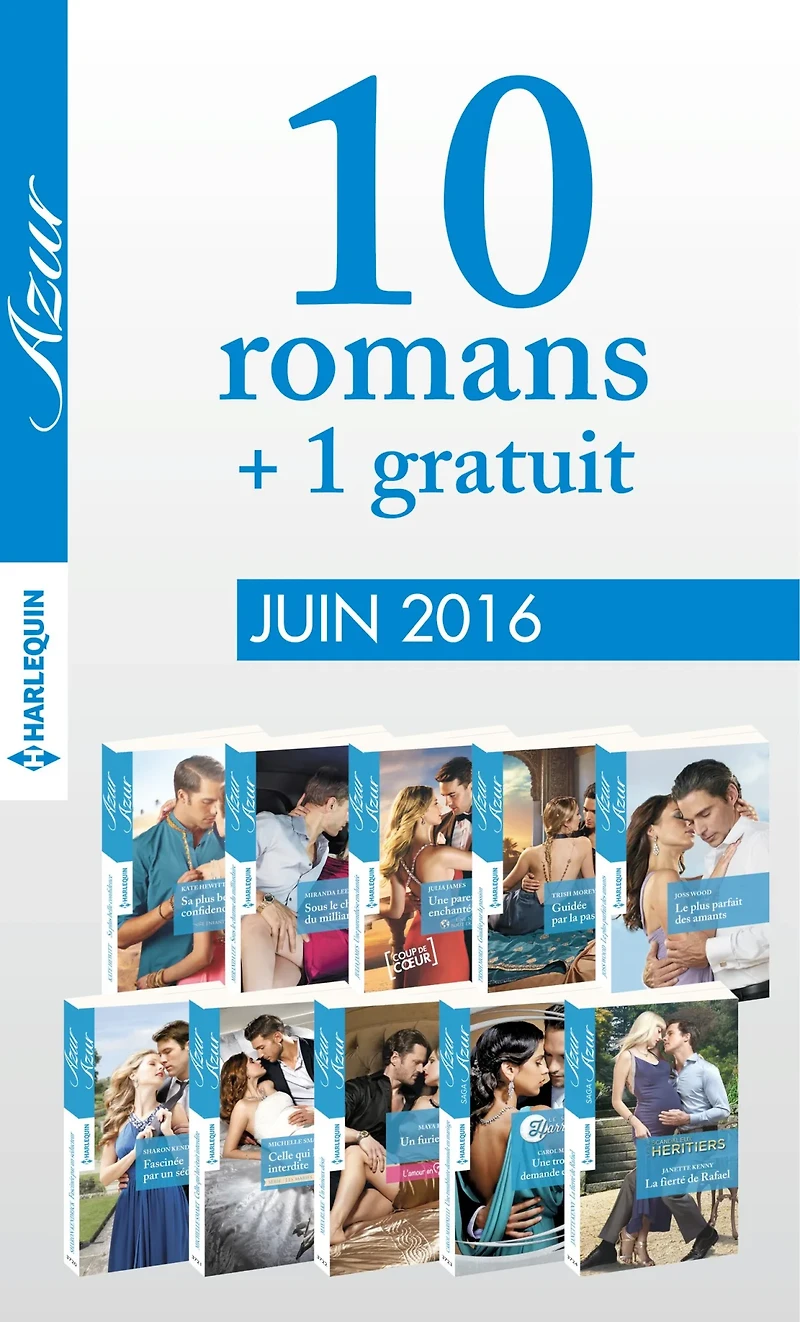 10 romans Azur + 1 gratuit (n°3715 à 3724 - Juin 2016)
