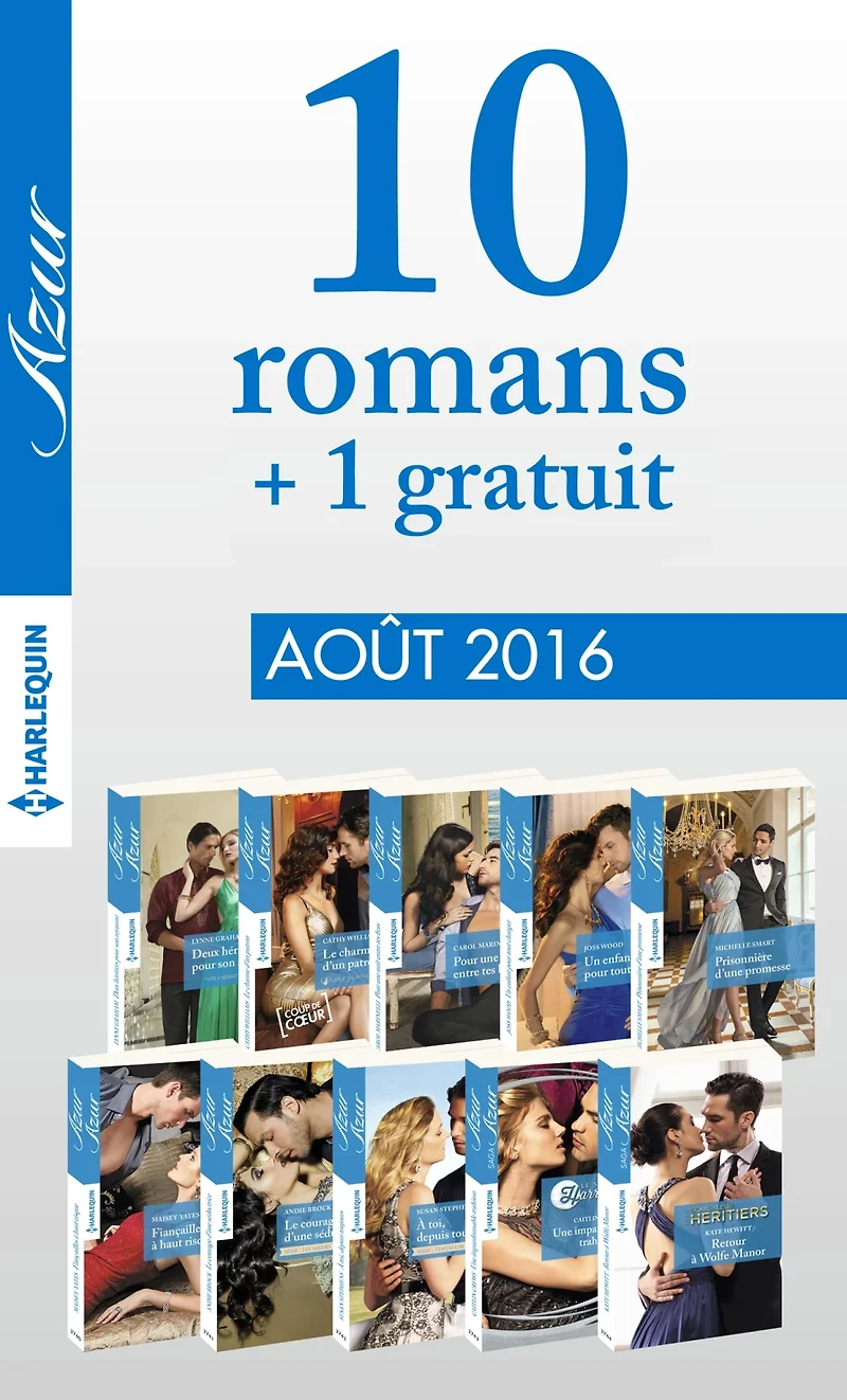10 romans Azur + 1 gratuit (n°3735 à 3744 - Août 2016)