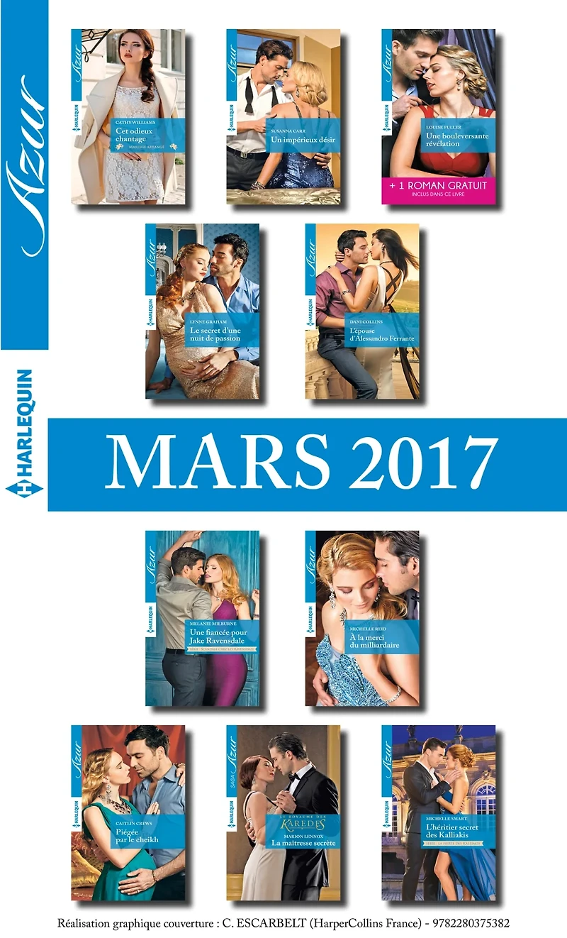 10 romans Azur + 1 gratuit (n°3805 à 3814 - Mars 2017)