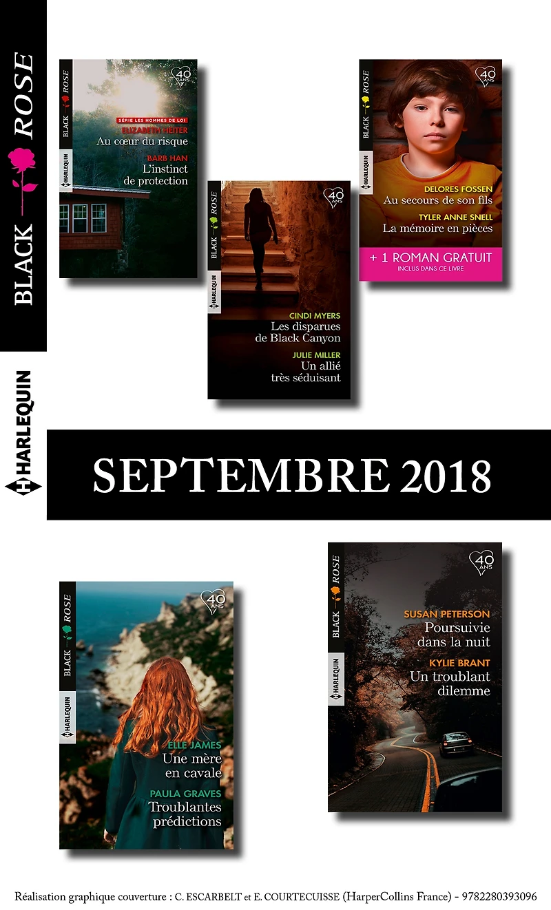 10 romans Black Rose + 1 gratuit (no 495 à 499 - Septembre 2018)