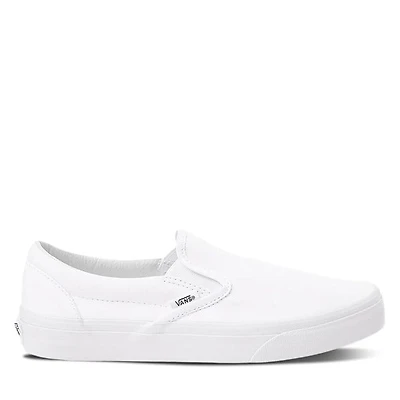 Vans Classic Slip-Ons White, Womens / Mens Leather
