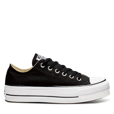 Converse Women's Lift Low Top Platform Sneakers Black Misc, Canvas