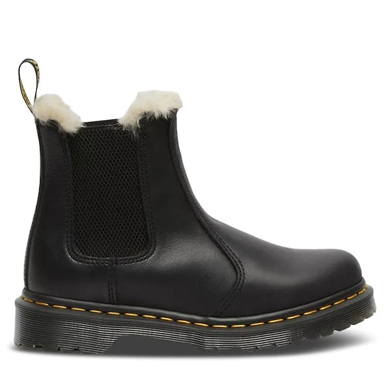 Dr. Martens Women's 2976 Leonore Faux Fur Lined Chelsea Winter Boots Black, Leather