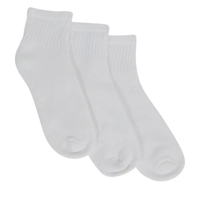 Floyd Men's Quarter Crew Socks in White, Polyester