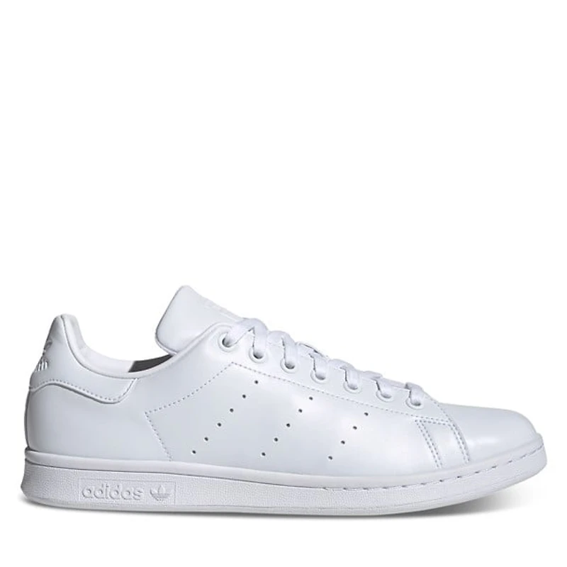 adidas Men's Stan Smith Primegreen Sneakers in All White, Size 7, Leather