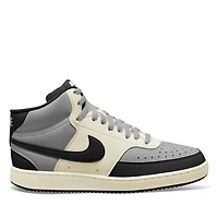 Nike Men's Court Vision Next Nature Mid Sneakers in Gray/Chalk/Black in Gris Misc, Size 9, Rubber