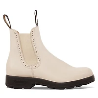 Blundstone Women's 2230 Hi Top Chelsea Waterproof Boots in Oat in White Black, Size 11 / 8, Leather