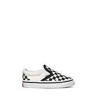 Vans Toddler's Checkerboard V Slip-Ons Black White, Toddler Canvas