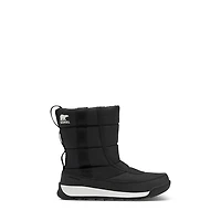 Sorel Little Kids' Whitney Puffy Mid WP Winter Waterproof Boots Black, Largeittle Kid Nylon