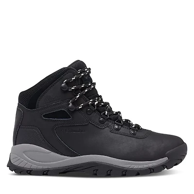 Columbia Women's Newton Ridge Plus Wateproof Hiking Waterproof Boots in Black/Gray, Size 5, Leather