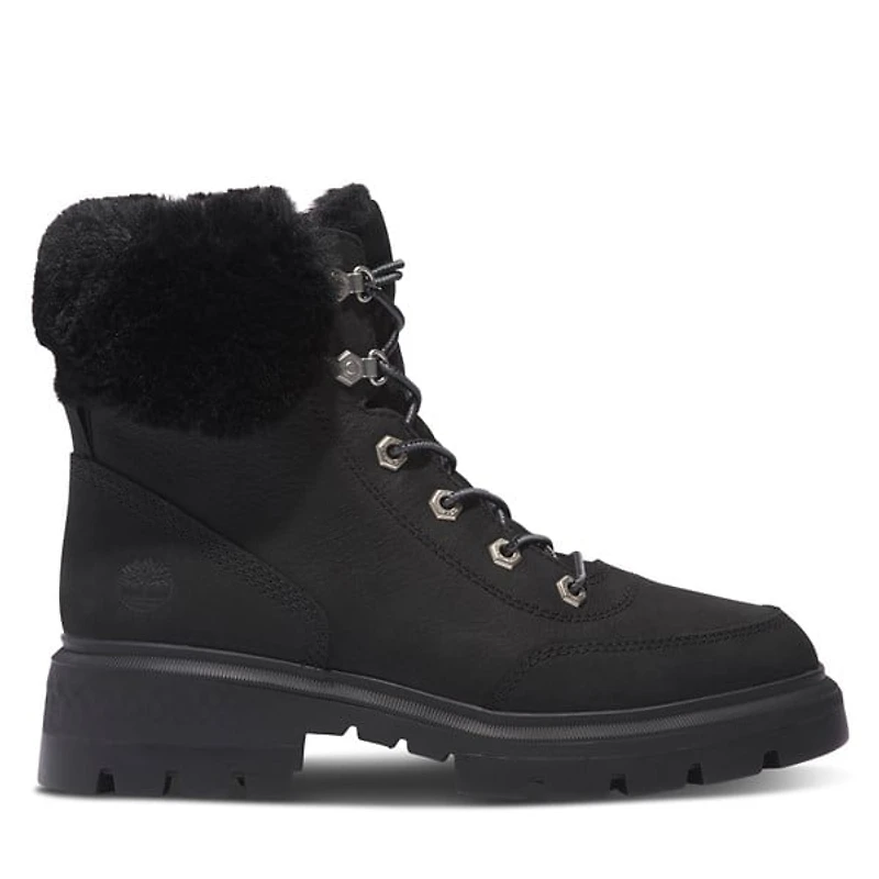 Timberland Women's Cortiney Valley Waterproof Mid Hiker Lace-Up Boots Nubuck Black, Leather