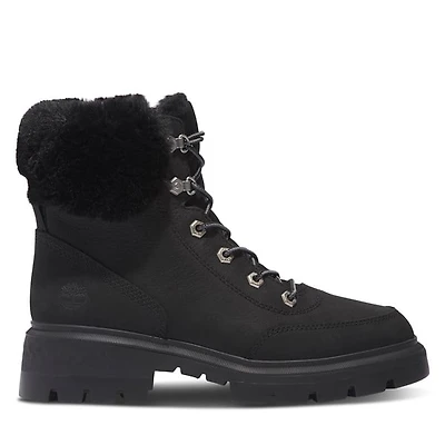 Timberland Women's Cortiney Valley Waterproof Mid Hiker Lace-Up Boots Nubuck Black, Leather