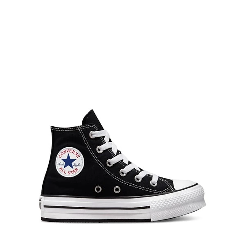 Converse Little Kids' Chuck Taylor All Star EVA Lift Hi Sneakers Black White, Largeittle Kid Canvas