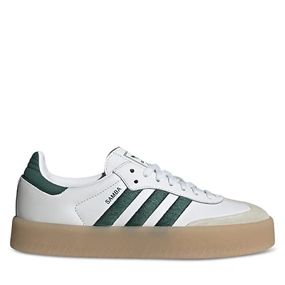 adidas Women's Platform Sambae Sneakers White/Green, Leather