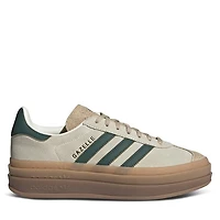 adidas Women's Gazelle Bold Platform Sneakers White/Green/Brown, Leather