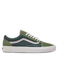 Vans Men's Tri Block Old Skool Sneakers Green/Blue, Canvas