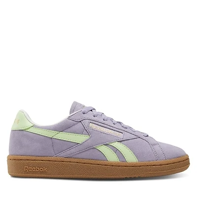 Reebok Women's Club C Grounds UK Sneakers in Purple/Green, Size 6, Leather