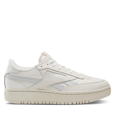Reebok Women's Club C Double Revenge Sneakers in Chalk/Blue in White Os Div., Size 5, Leather