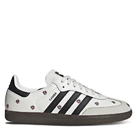 adidas Women's Samba OG Floral Embroidery Sneakers Black in White Misc, Size 11, Leather