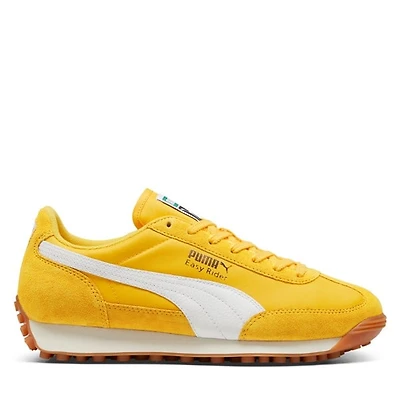 Puma Women's Easy Rider Vintage Sneakers in Yellow/White in Jaune Misc, Size 6, Leather