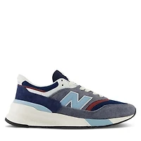 New Balance Men's 997R Sneakers in Gray/Blue/White in White Misc, Size 8.5, Textile