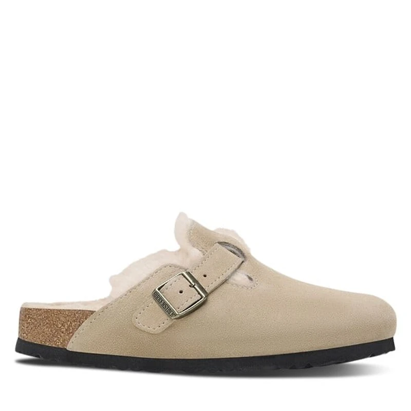 Birkenstock Women's Boston Shearling Clogs Taupe, / EU Suede