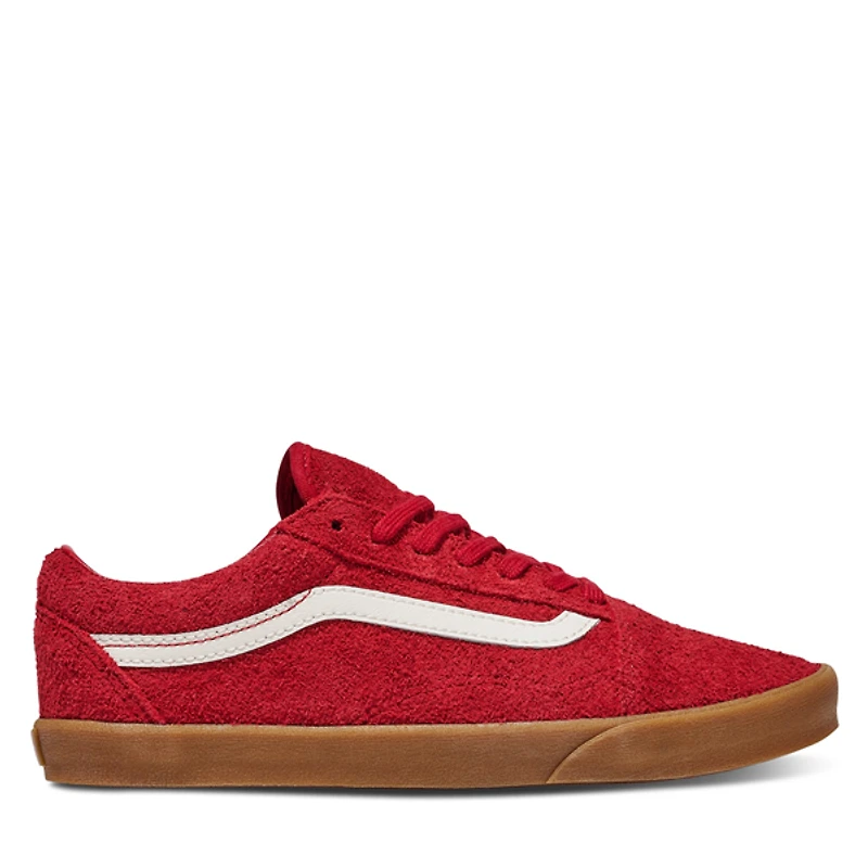 Vans Old Skool Lowpro Suede Sneakers Red/White/Gum Su?de Rouge, Womens / Mens