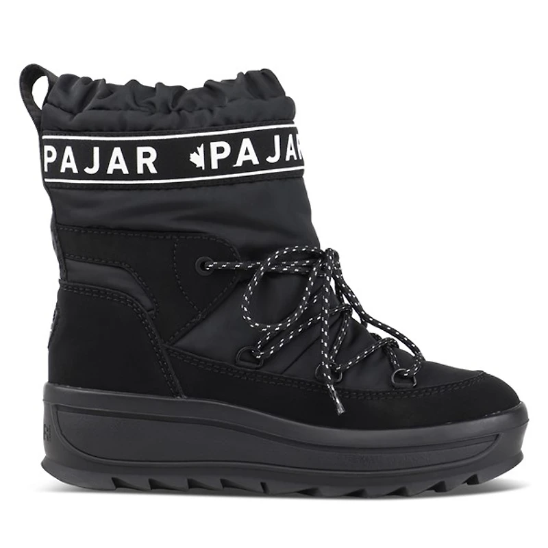 Pajar Women's Galaxy Winter Waterproof Boots Black White, Nubuck